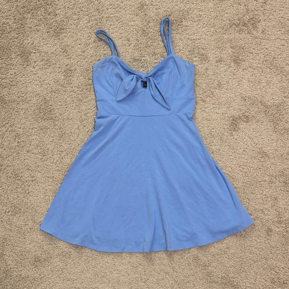 Blue Tie-Front Dress